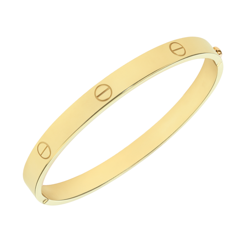 Bracelete Ouro 18K Liso Com Detalhes