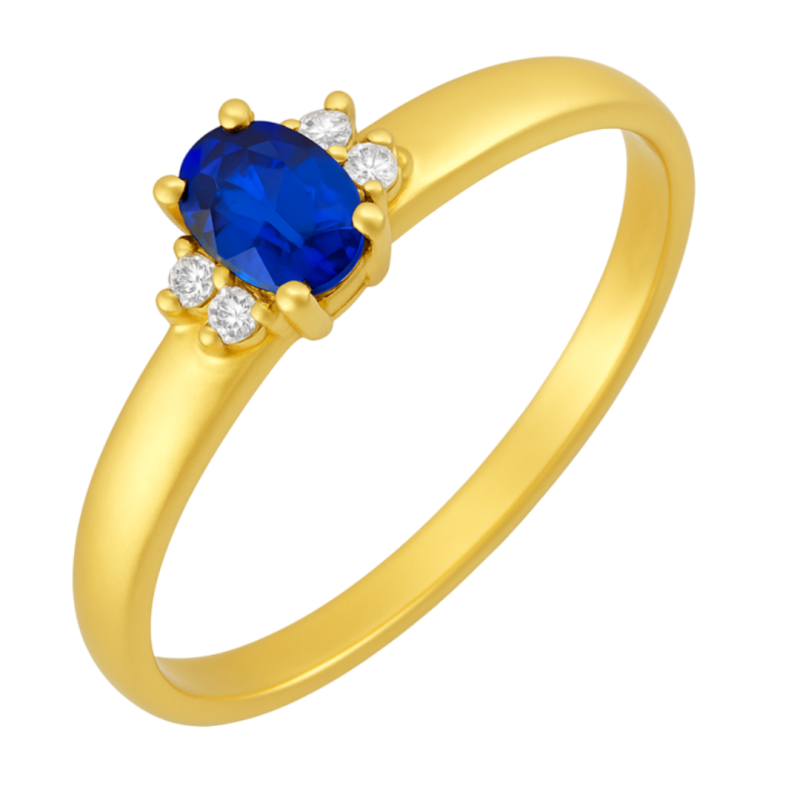 AN.AU.AMA.PEDRA AZUL C/4 ZIRCONIA BRANCA