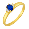 AN.AU.AMA.PEDRA AZUL C/4 ZIRCONIA BRANCA