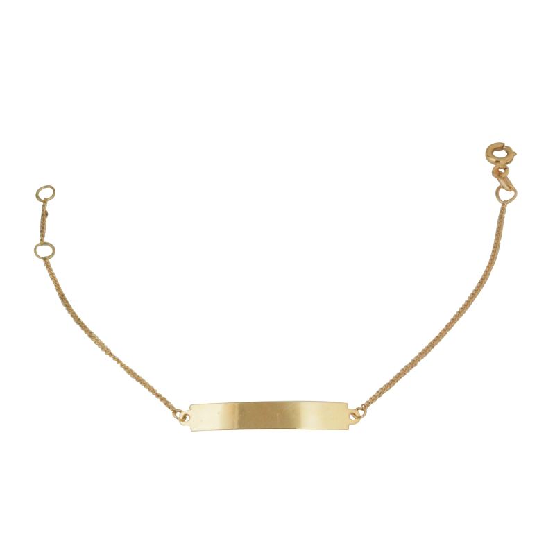 Pulseira Ouro 18K Chapa Infantil 3x1