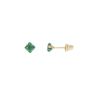 Brinco Ouro 18K Com Zircônia Quadrada Verde 4mm