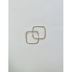 Brinco Ouro 18K Argola Quadrada 18mm Fio Redondo 1mm