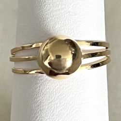 Anel Ouro 18K Bola Com 3 Aros