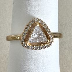 Anel Ouro 18K Triangular...