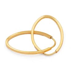 Brinco Ouro 18K Argola Oval...