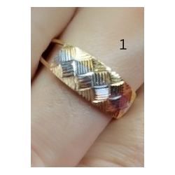 Anel Ouro 18K Tricolor Areia Fina