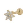 Piercing Ouro 18K Tragus Mini Flor Com Zircônia