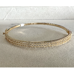 Bracelete Ouro 18K Abaulado Cravejado