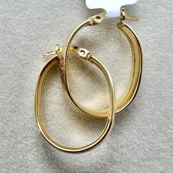 Brinco Ouro 18K Argola Oval...