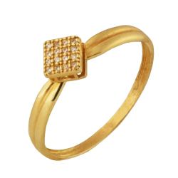 Anel Ouro 18K Zircônia Branco