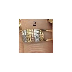 Anel Ouro 18K Tricolor Tela