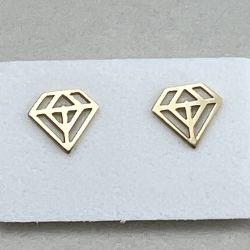 Brinco Ouro 18K Diamante Vazado