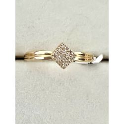 Anel Ouro 18K Zircônia Branco