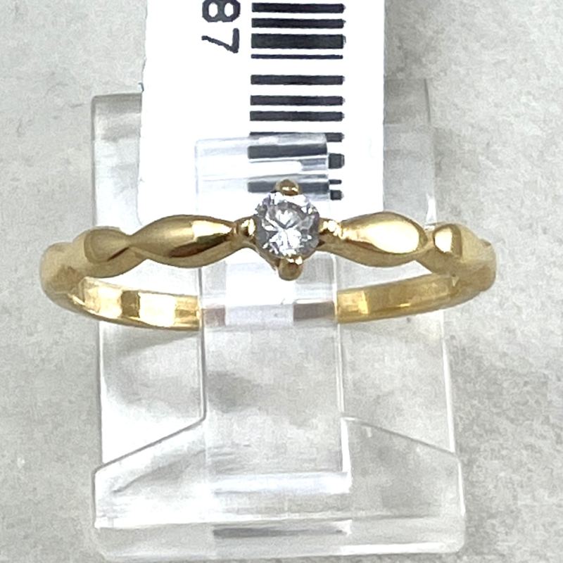 Anel Ouro 18K Solitário Zircônia Branca