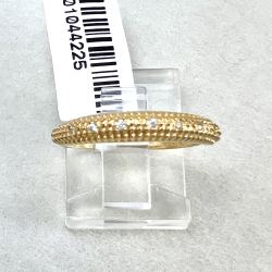 Anel Ouro 18K Aparador Textura Com Zircônia