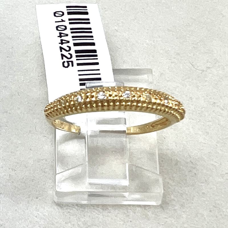 Anel Ouro 18K Aparador Textura Com Zircônia