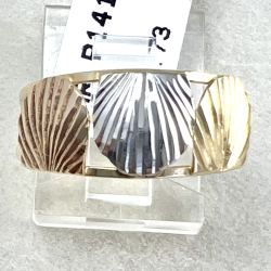 Anel Ouro 18K Tricolor Três Conchas