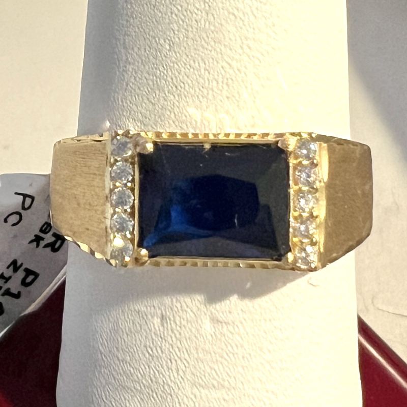 Anel Ouro 18K Formatura Com Zircônia Azul