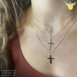 Pingente Ouro 18K Cruz Com Desenho