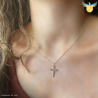 Pingente Ouro 18K Cruz Com Desenho