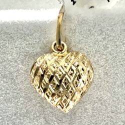 Pingente Ouro 18K Coração Com Textura