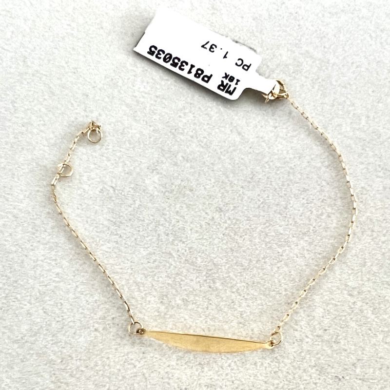 Pulseira Ouro 18K Infantil Chapa Oval Cartier