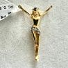 Pingente Ouro 18K Crucifixo Estilo Cristo Sem Cruz Duas Cores