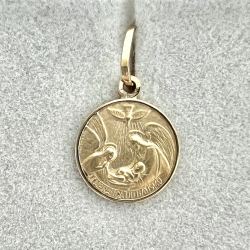 Pingente Ouro 18K Medalha Anjo Da Guarda