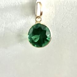 Pingente Ouro 18K Redondo Zircônia Verde 6mm