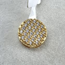 Pingente Ouro 18K Redondo Com Zircônia Branca