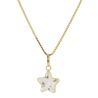 Pingente Ouro 18K Estrela Zircônia Branca 6mm