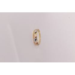 Anel Ouro 18K Tricolor Chapa Com Setas