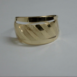 Anel Ouro 18K Dois Aros Com Listras