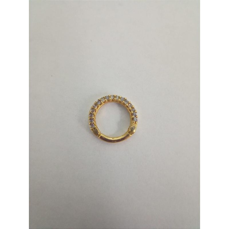 Piercing Ouro 18K Argola Cravejado de Zirconia