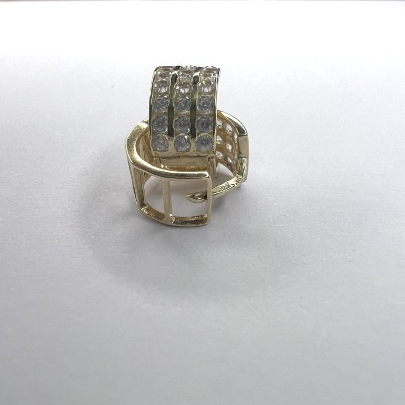 Brinco Ouro 18K Argola Click Com Zirconias