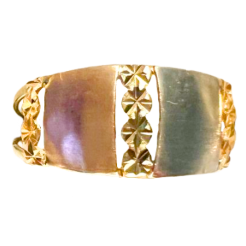 Anel Ouro 18K Tricolor Realeza