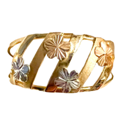 Anel Ouro 18K Tricolor Com...