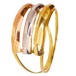 Anel Ouro 18K Tricolor Aro...