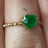 ANEL 18K CORAÇAO VERDE