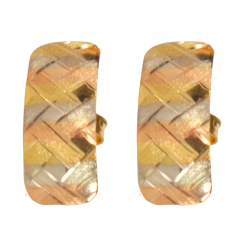 Brinco Ouro 18K Tricolor...