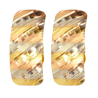 Brinco Ouro 18K Tricolor Retangular