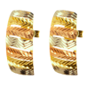 Brinco Ouro 18K Tricolor Com Retangulos