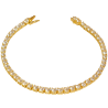 Pulseira Ouro 18K Riviera Tennis Zircônia Branca 3mm