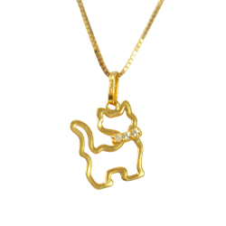 Pingente Ouro 18K Gato Com...