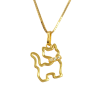 Pingente Ouro 18K Gato Com Zircônia Branca