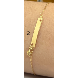 Pulseira Ouro 18K Chapa Cartier Com Estrela