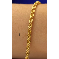 Pulseira Ouro 18K Cordão Baiano 19cm