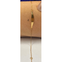 Pulseira Ouro 18K Infantil Chapa Oval Cartier