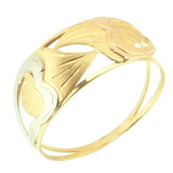 Anel Ouro 18K Tricolor Alma...