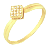 Anel Ouro 18K Zircônia Branco